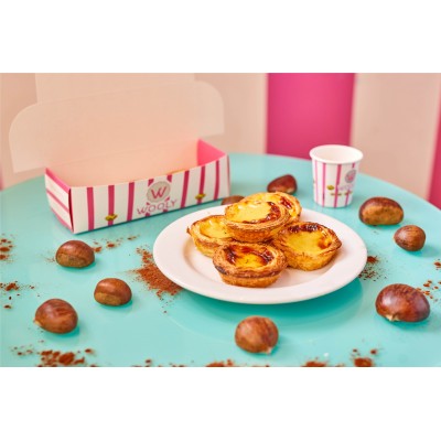 Ambachtelijke Pastel de Nata – Krokant bladerdeeg, gekarameliseerde vanillecrème, Wooly Banketbakkerij Brussel